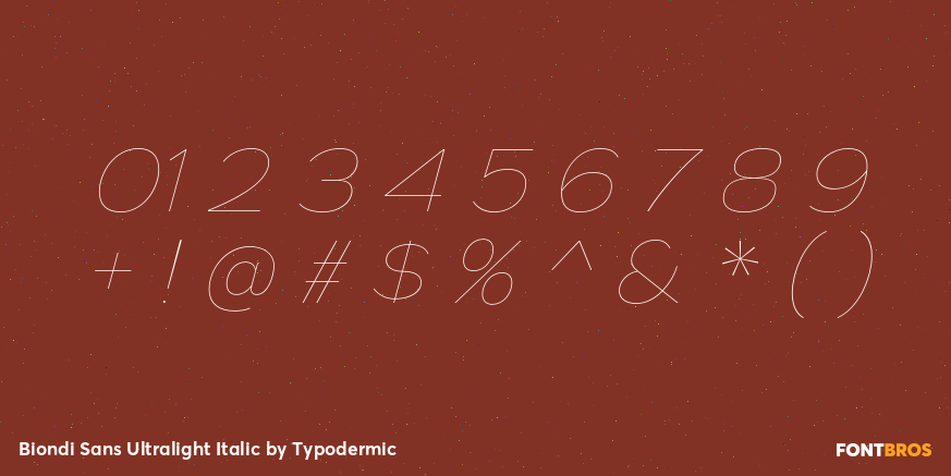 Biondi Sans Ultralight Italic Font Poster #1