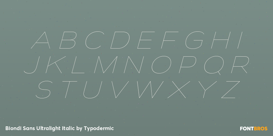 Biondi Sans Ultralight Italic Font Poster #1