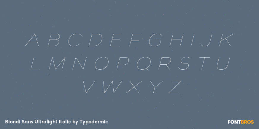 Biondi Sans Ultralight Italic Font Poster #1