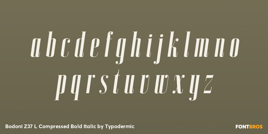 Bodoni Z37 L Compressed Bold Italic Font Poster #3
