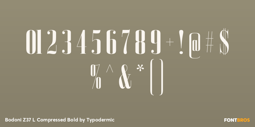 Bodoni Z37 L Compressed Bold Font Poster #4