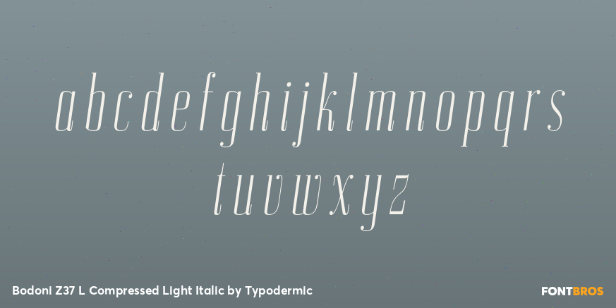 Bodoni Z37 L Compressed Light Italic Font Poster #3