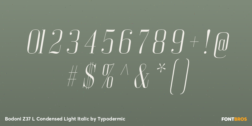 Bodoni Z37 L Condensed Light Italic Font Poster #4