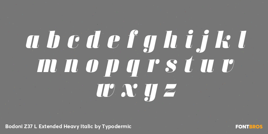 Bodoni Z37 L Extended Heavy Italic Font Poster #3