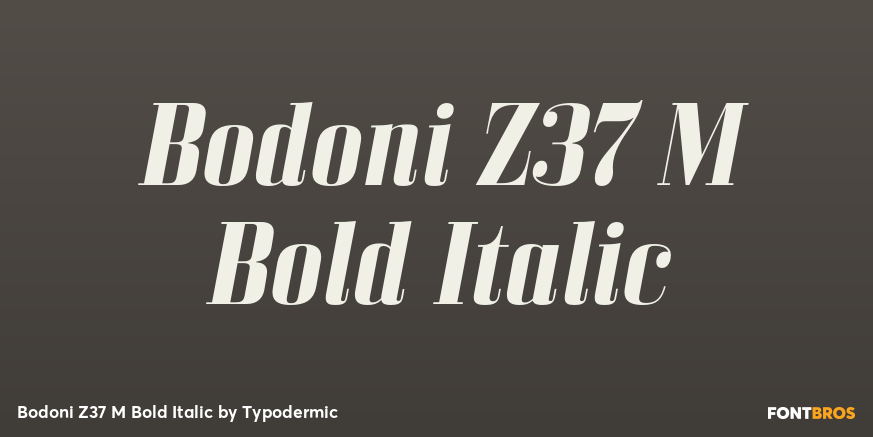 Bodoni Z37 M Bold Italic Font Poster #1