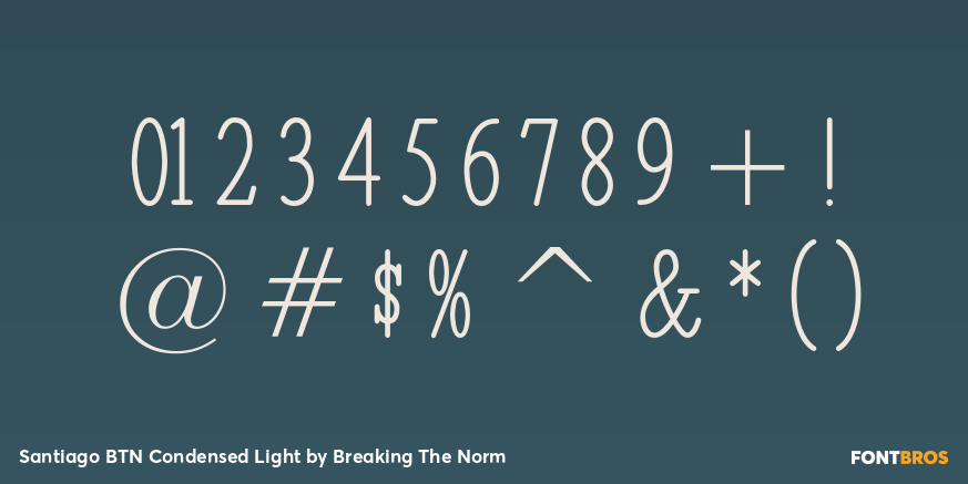 Santiago BTN Condensed Light Font Poster #1