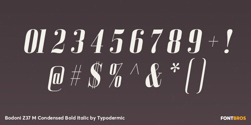 Bodoni Z37 M Condensed Bold Italic Font Poster #4