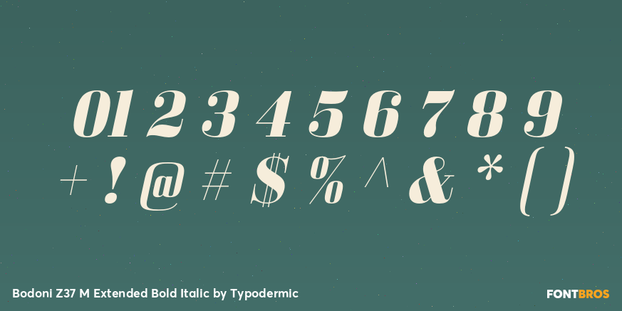 Bodoni Z37 M Extended Bold Italic Font Poster #4
