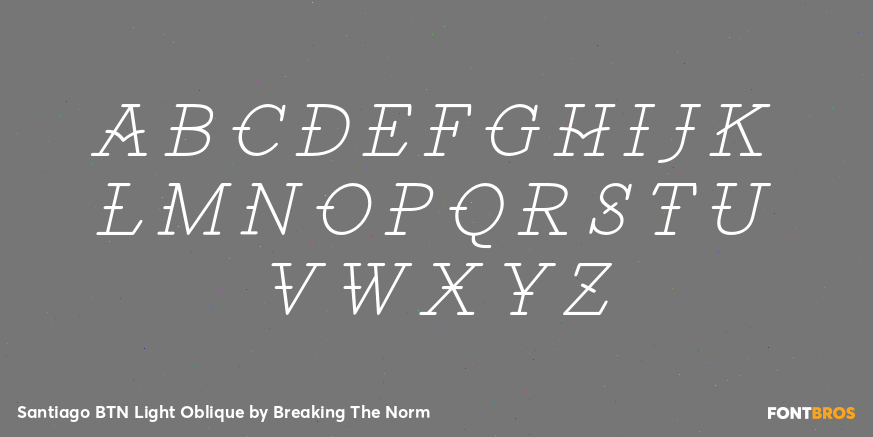 Santiago BTN Light Oblique Font Poster #1