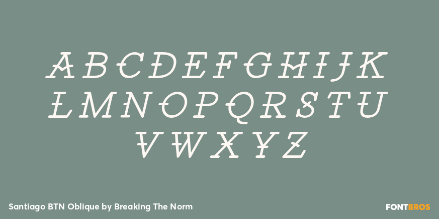 Santiago BTN Oblique Font Poster #2