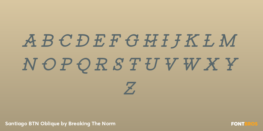 Santiago BTN Oblique Font Poster #3