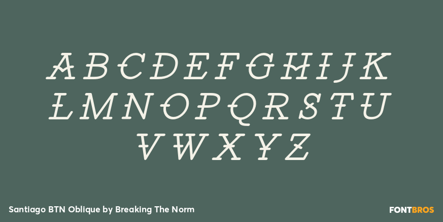Santiago BTN Oblique Font Poster #1