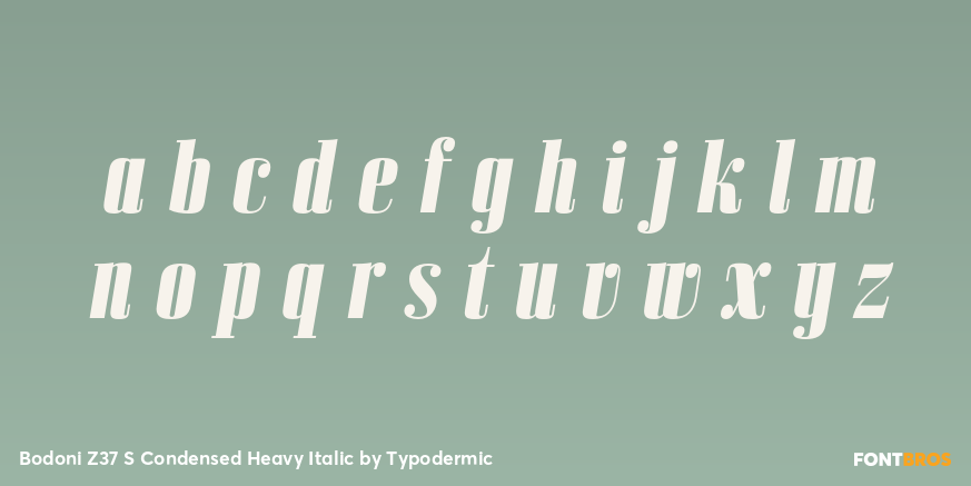 Bodoni Z37 S Condensed Heavy Italic Font Poster #3