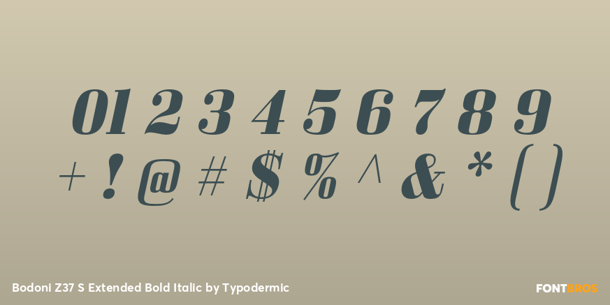 Bodoni Z37 S Extended Bold Italic Font Poster #4