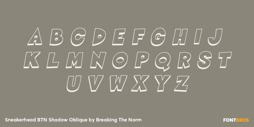 Sneakerhead BTN Shadow Oblique Font Poster #2
