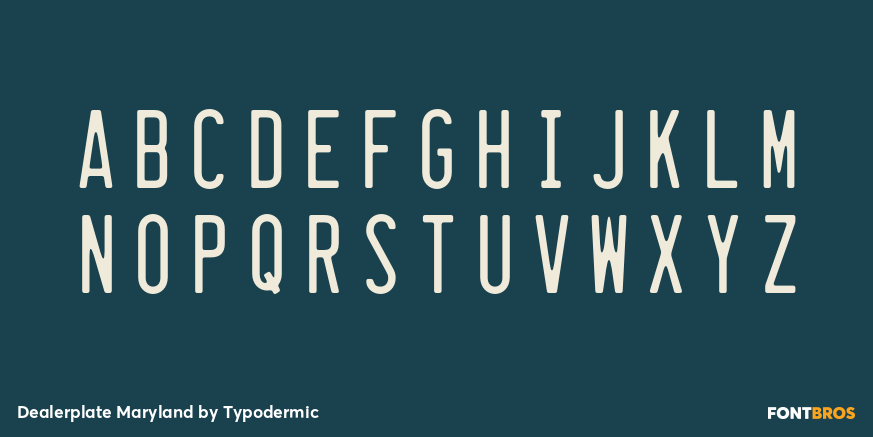 Dealerplate Maryland Font Poster #1
