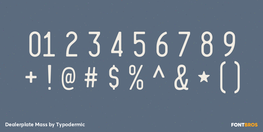 Dealerplate Mass Font Poster #1