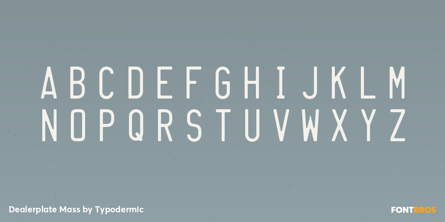 Dealerplate Mass Font Poster #1