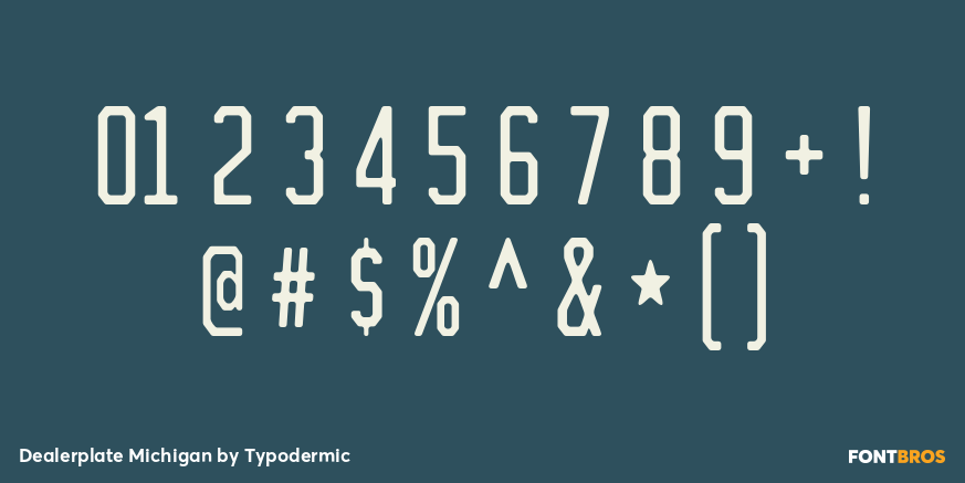 Dealerplate Michigan Font Poster #1