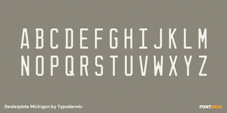 Dealerplate Michigan Font Poster #2