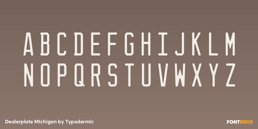 Dealerplate Michigan Font Poster #3