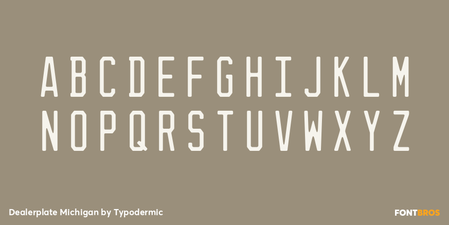 Dealerplate Michigan Font Poster #1