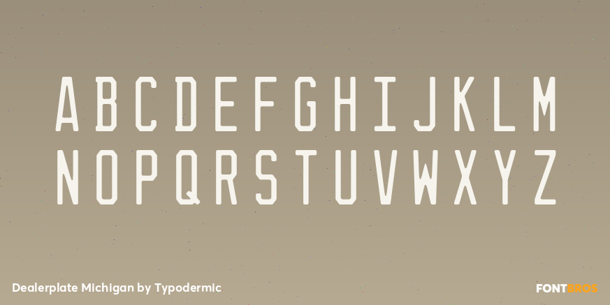 Dealerplate Michigan Font Poster #1