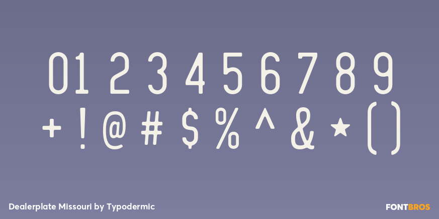 Dealerplate Missouri Font Poster #1