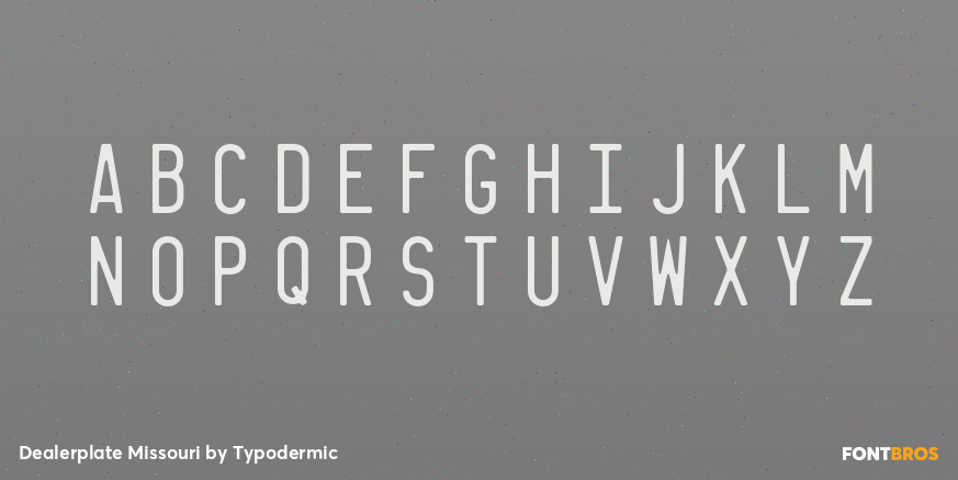 Dealerplate Missouri Font Poster #1