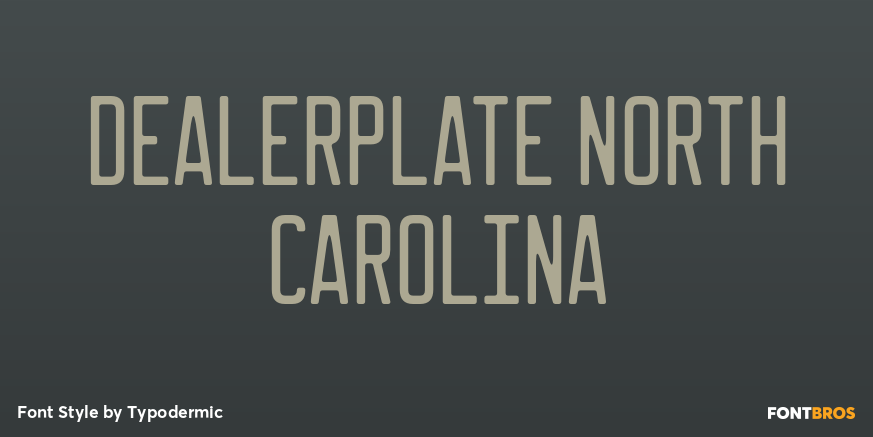 Dealerplate North Carolina Font Poster #1