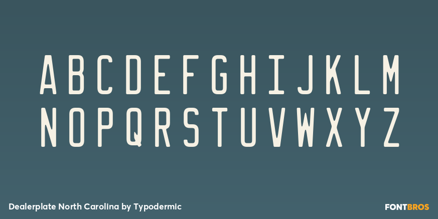 Dealerplate North Carolina Font Poster #1