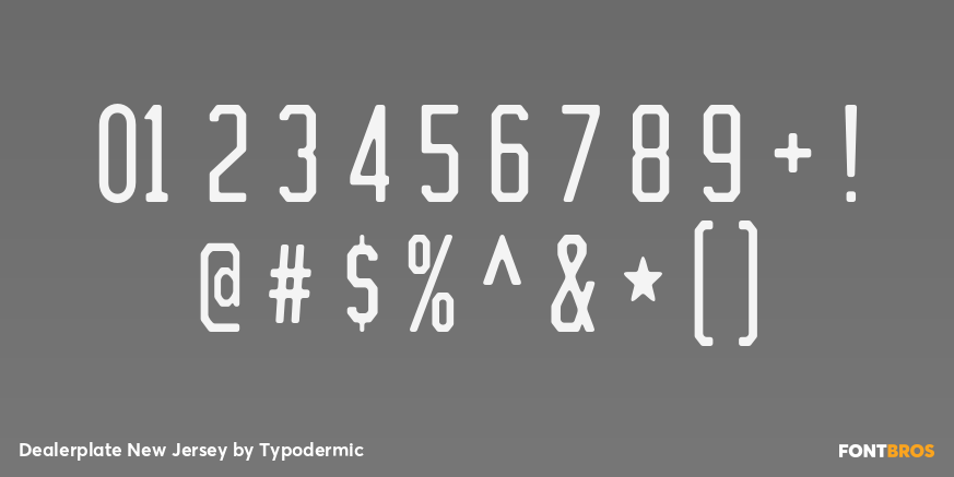 Dealerplate New Jersey Font Poster #1