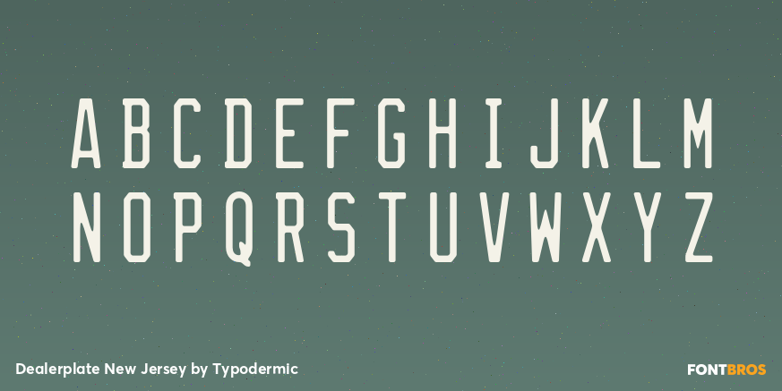 Dealerplate New Jersey Font Poster #2