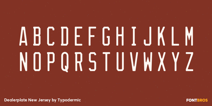 Dealerplate New Jersey Font Poster #1
