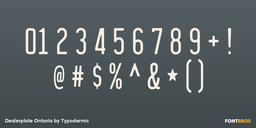 Dealerplate Ontario Font Poster #1