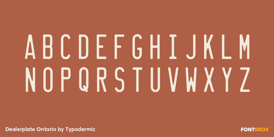 Dealerplate Ontario Font Poster #2
