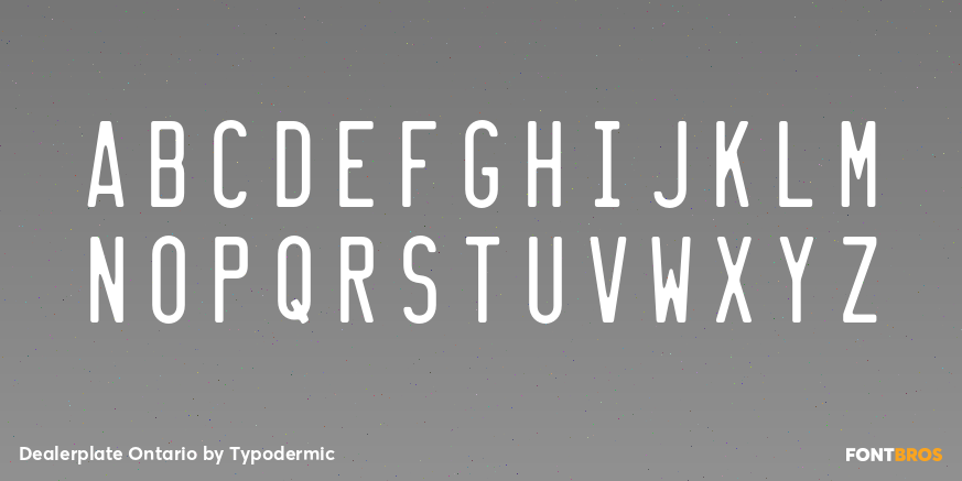 Dealerplate Ontario Font Poster #1