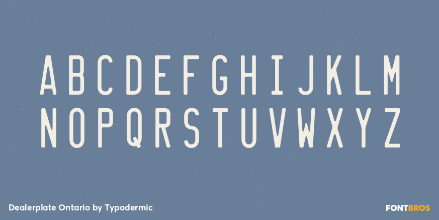 Dealerplate Ontario Font Poster #1