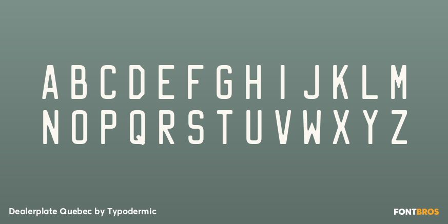 Dealerplate Quebec Font Poster #2