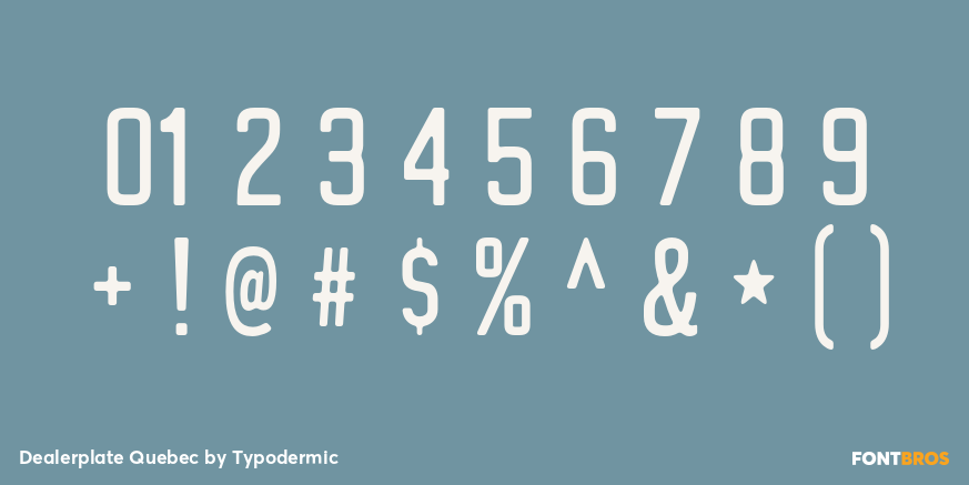 Dealerplate Quebec Font Poster #4