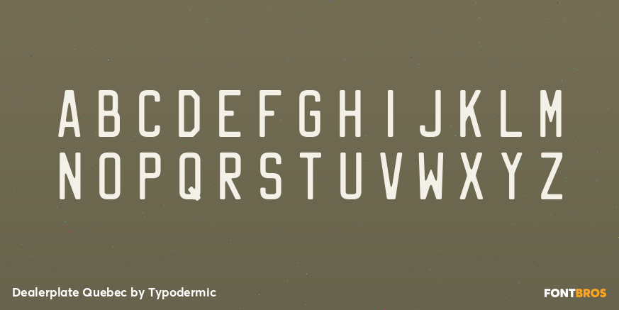 Dealerplate Quebec Font Poster #1