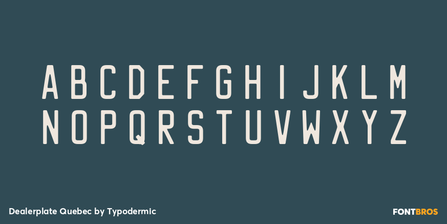 Dealerplate Quebec Font Poster #1