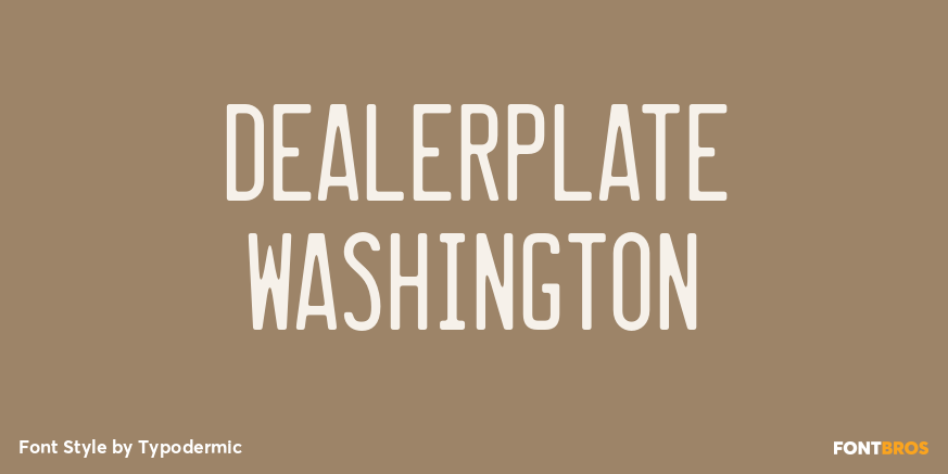 Dealerplate Washington Font Poster #1
