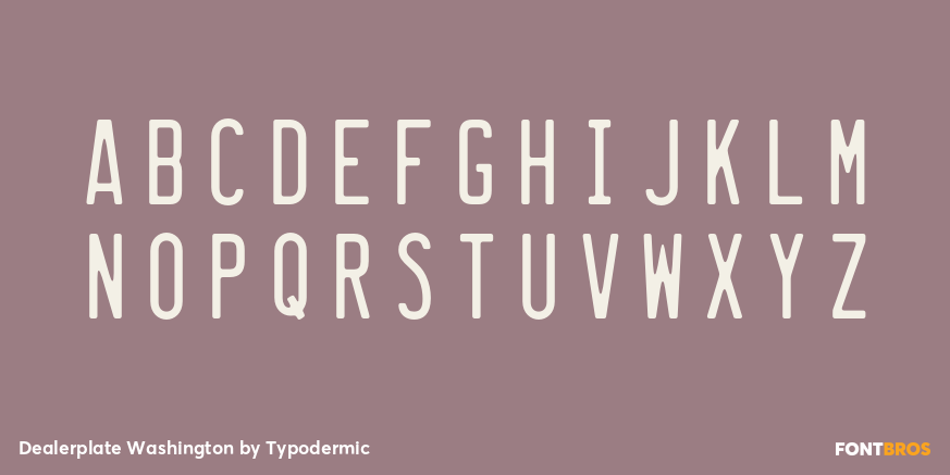 Dealerplate Washington Font Poster #2