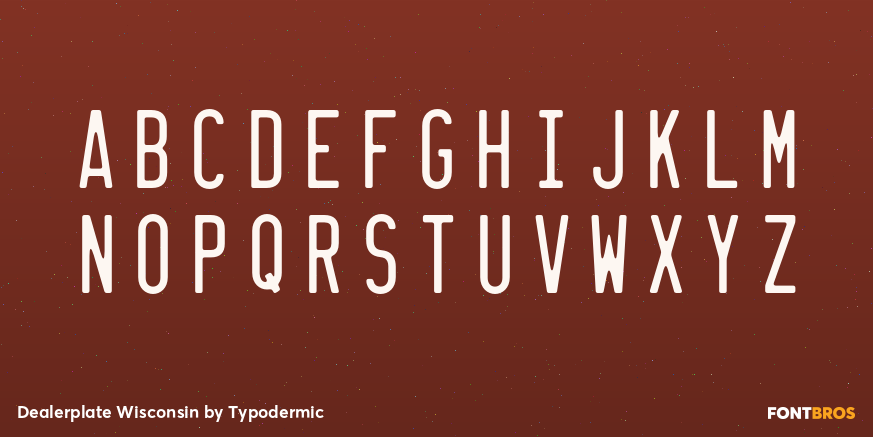 Dealerplate Wisconsin Font Poster #2