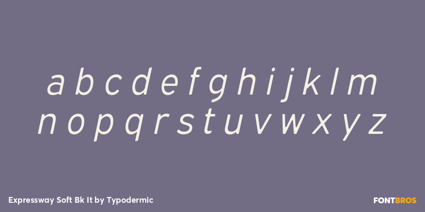 Expressway Soft Bk It Font Poster #1