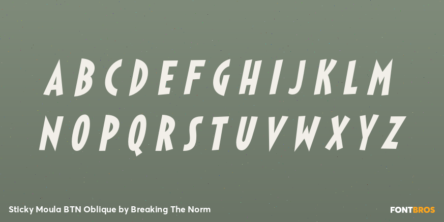 Sticky Moula BTN Oblique Font Poster #3