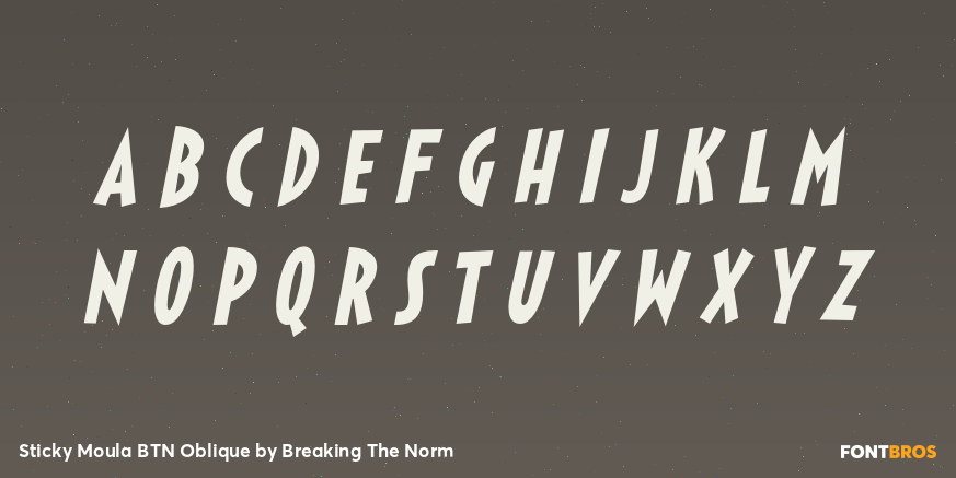 Sticky Moula BTN Oblique Font Poster #1