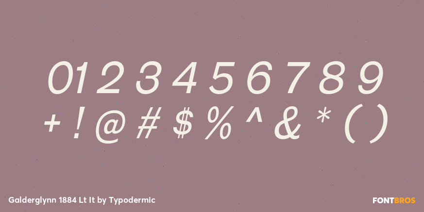 Galderglynn 1884 Lt It Font Poster #1