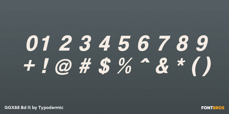 GGX88 Bd It Font Poster #1